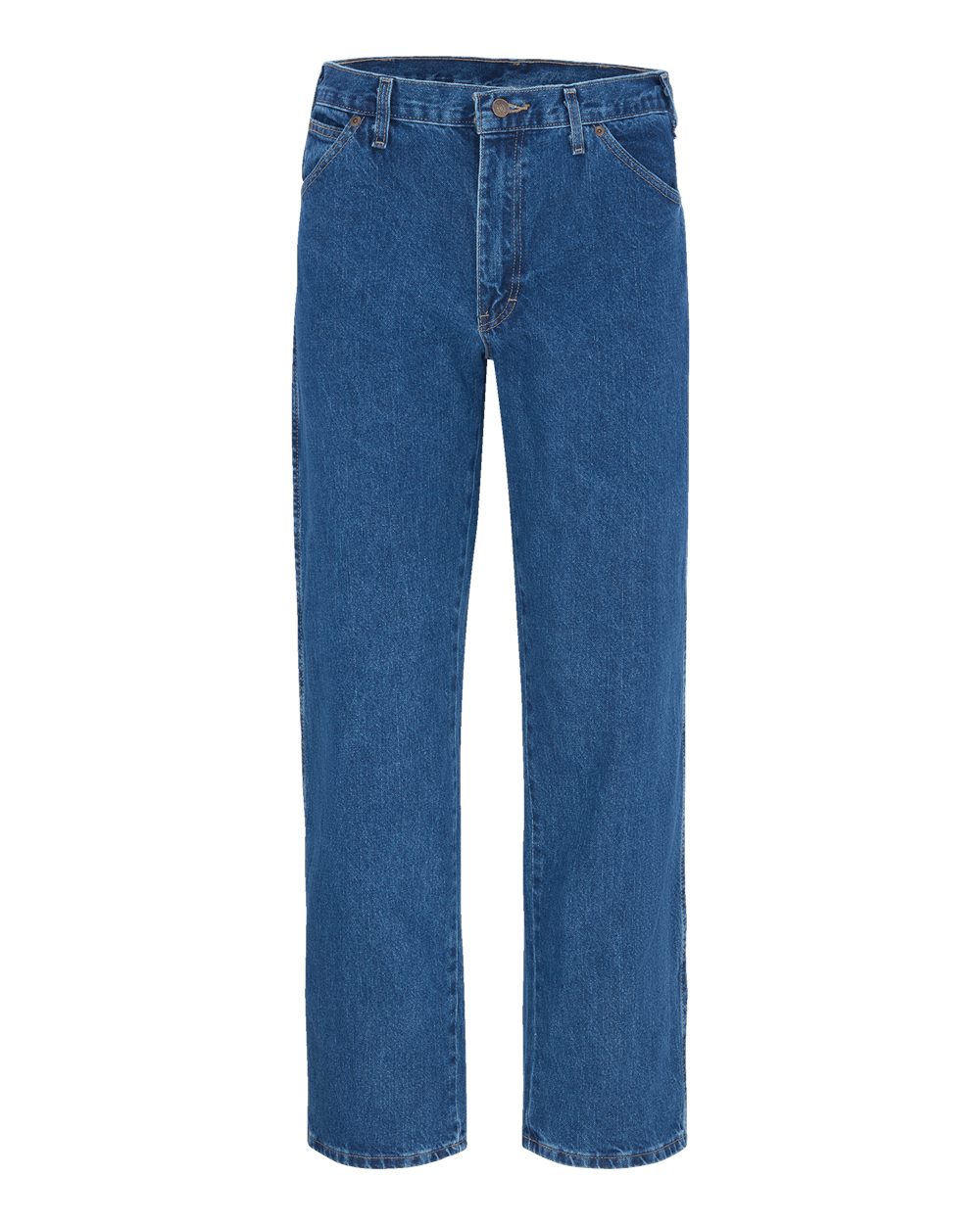 Front View of Stonewashed Indigo Blue - 32I 5-Pocket Jeans - Odd Sizes - 1329ODD