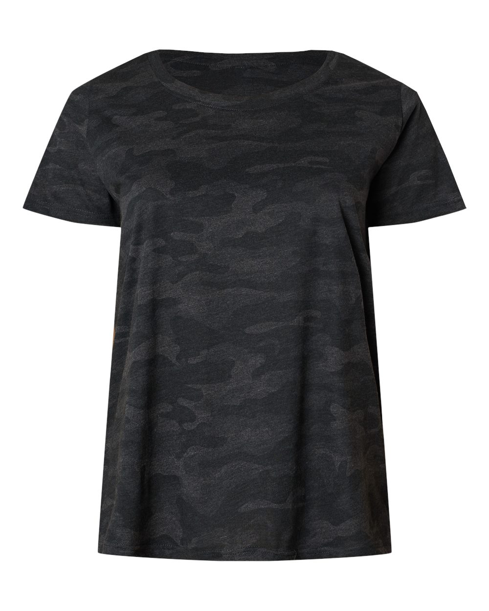 Front View of Storm Camo Curvy Collection Women's Fine Jersey Tee - 3816