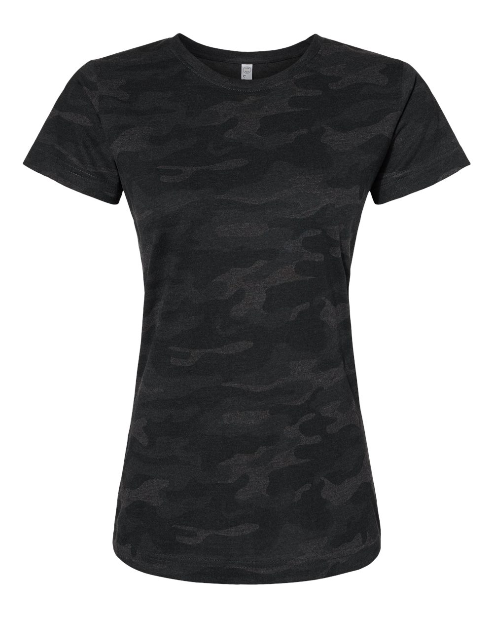 Front View of Storm Camo Women's Fine Jersey Tee - 3516
