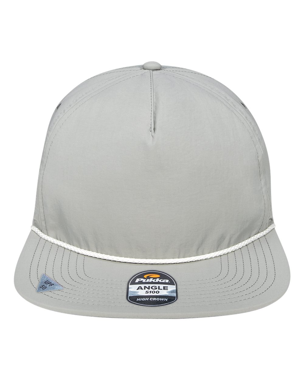 Front View of Storm Grey/ White Angle Rope Cap - 5100