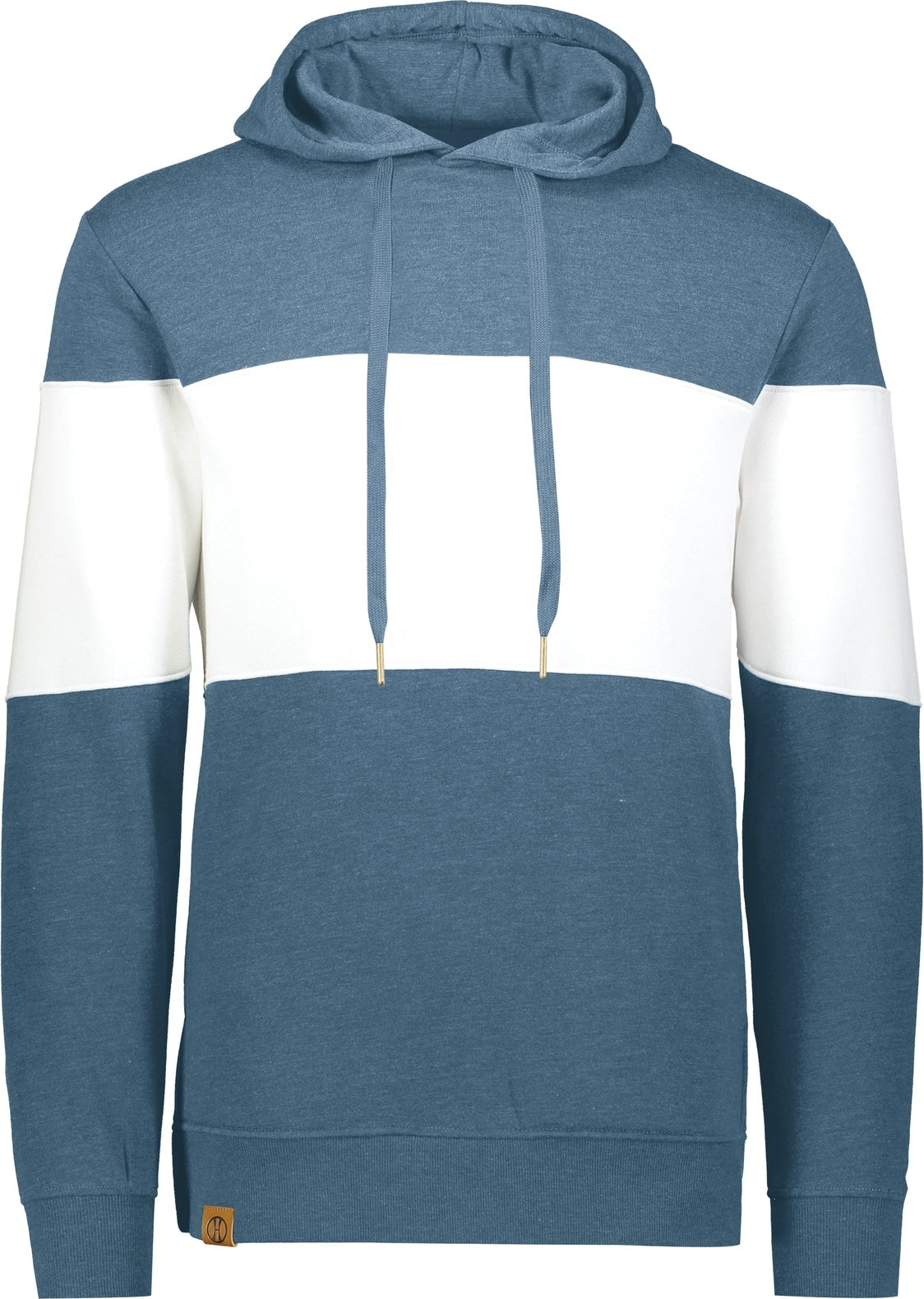 Front View of STORM HEATHER/WHITE ALL-AMERICAN HOODIE