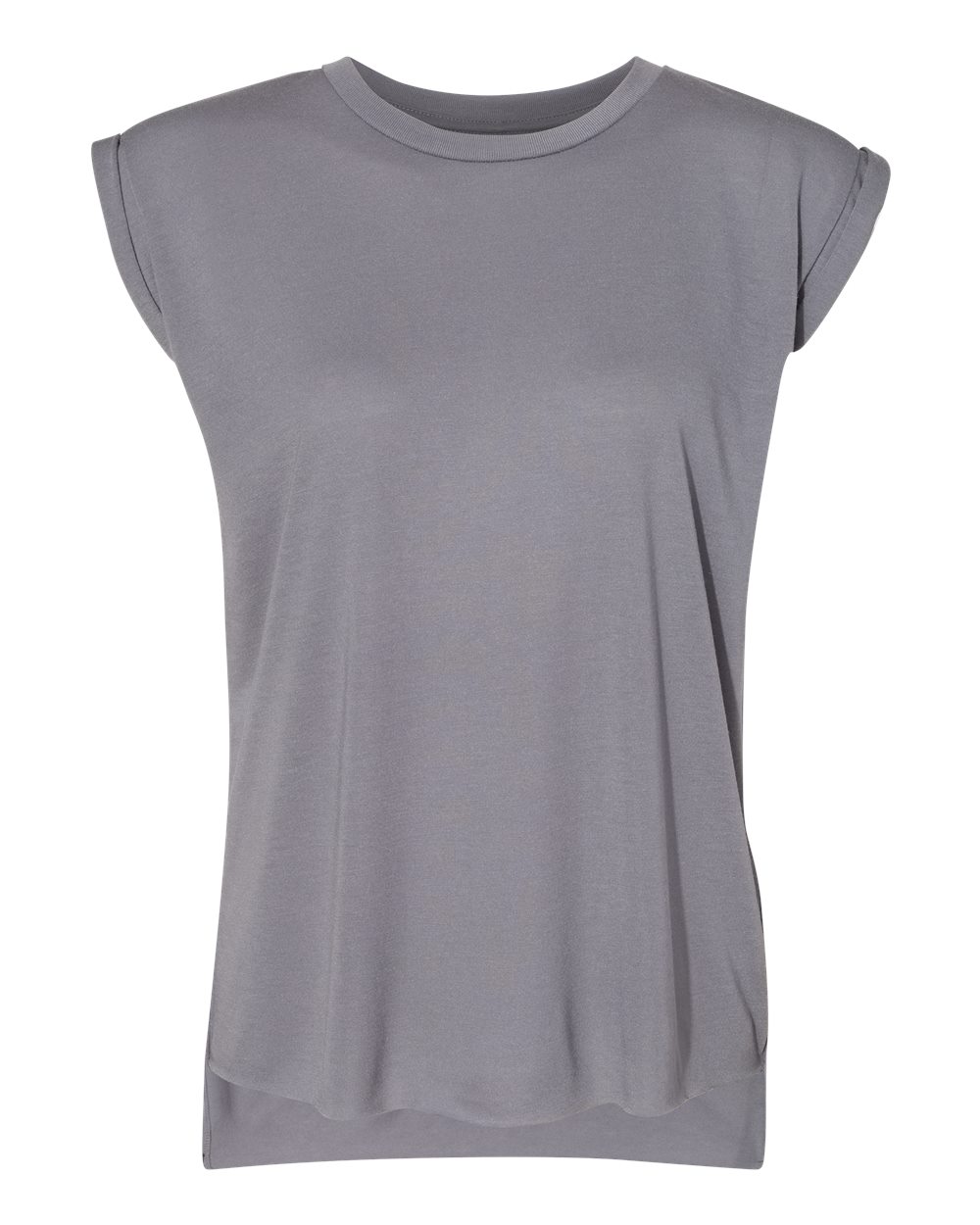 Front View of Storm Women’s Flowy Rolled Cuffs Muscle Tee - 8804