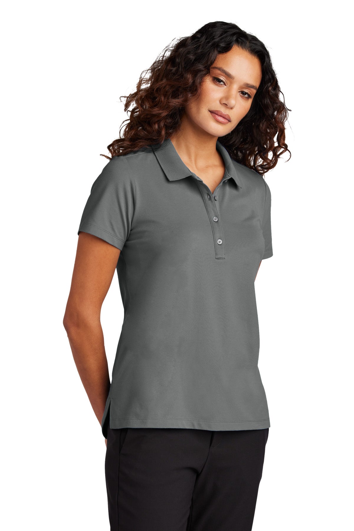 Front View of StormGrey Mercer+Mettle Women's Stretch Pique Polo MM1005