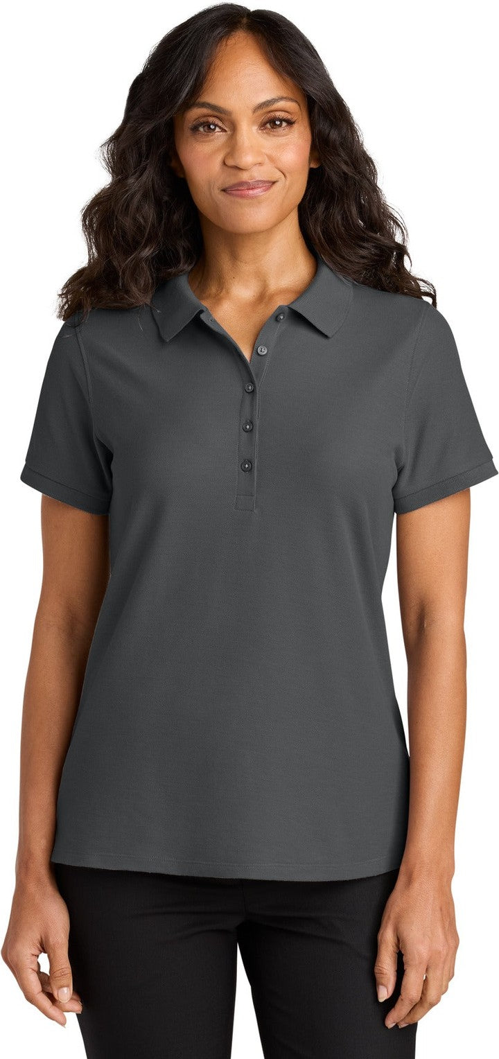 Front View of StormGrey Port Authority Women's Wearever Signature Pique Polo LK200