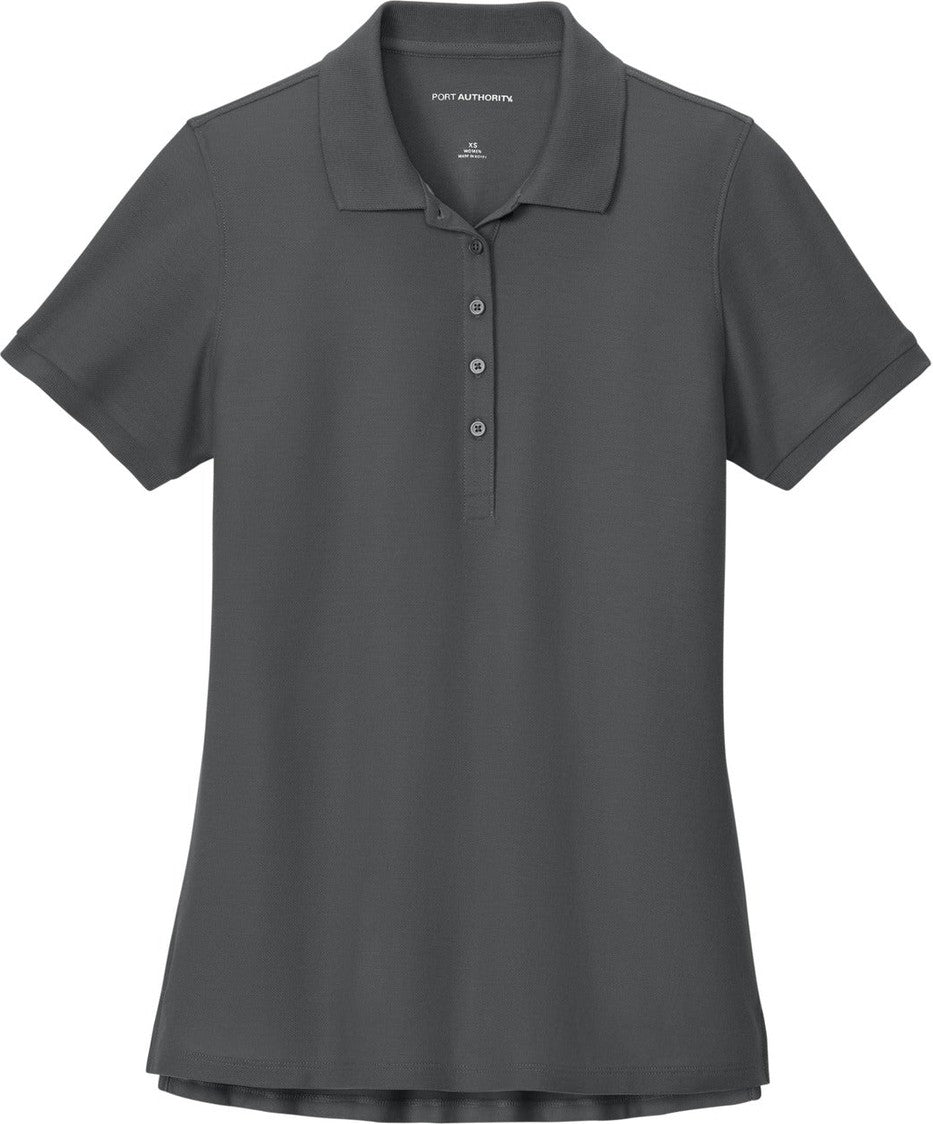 Front View of StormGrey Port Authority Women's Wearever Signature Pique Polo LK200