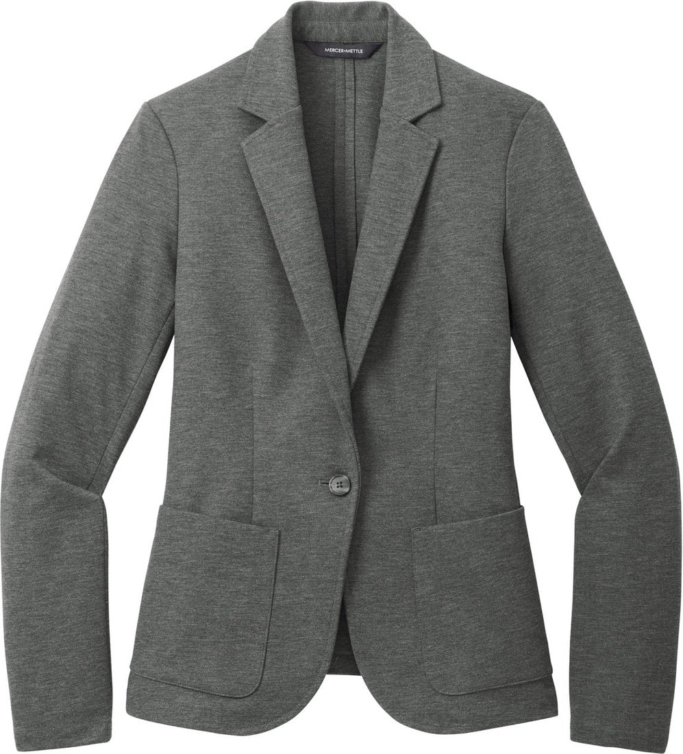 Front View of StrmGryHtr Mercer+Mettle Women's Relaxed Knit Blazer MM3031