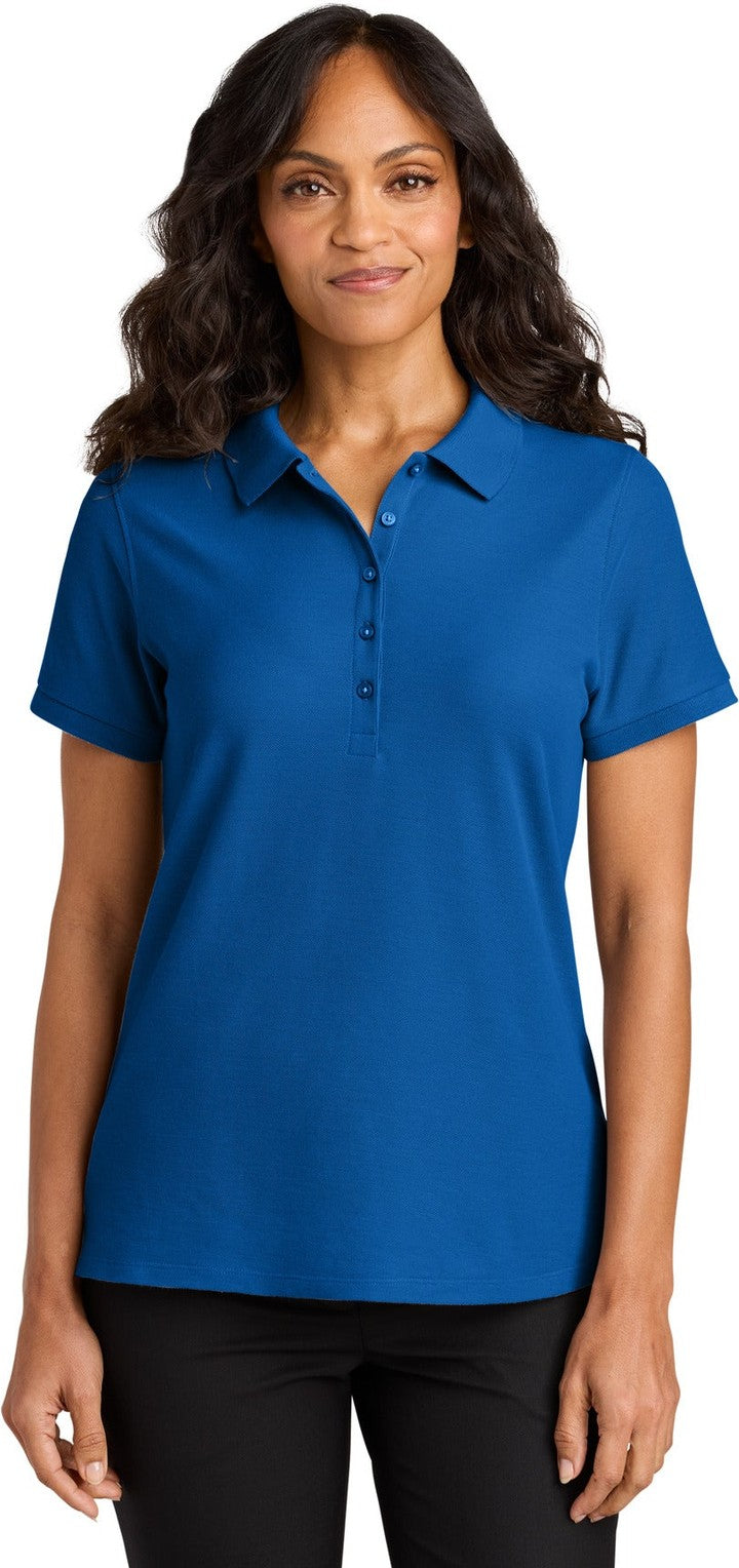 Front View of StrongBlue Port Authority Women's Wearever Signature Pique Polo LK200