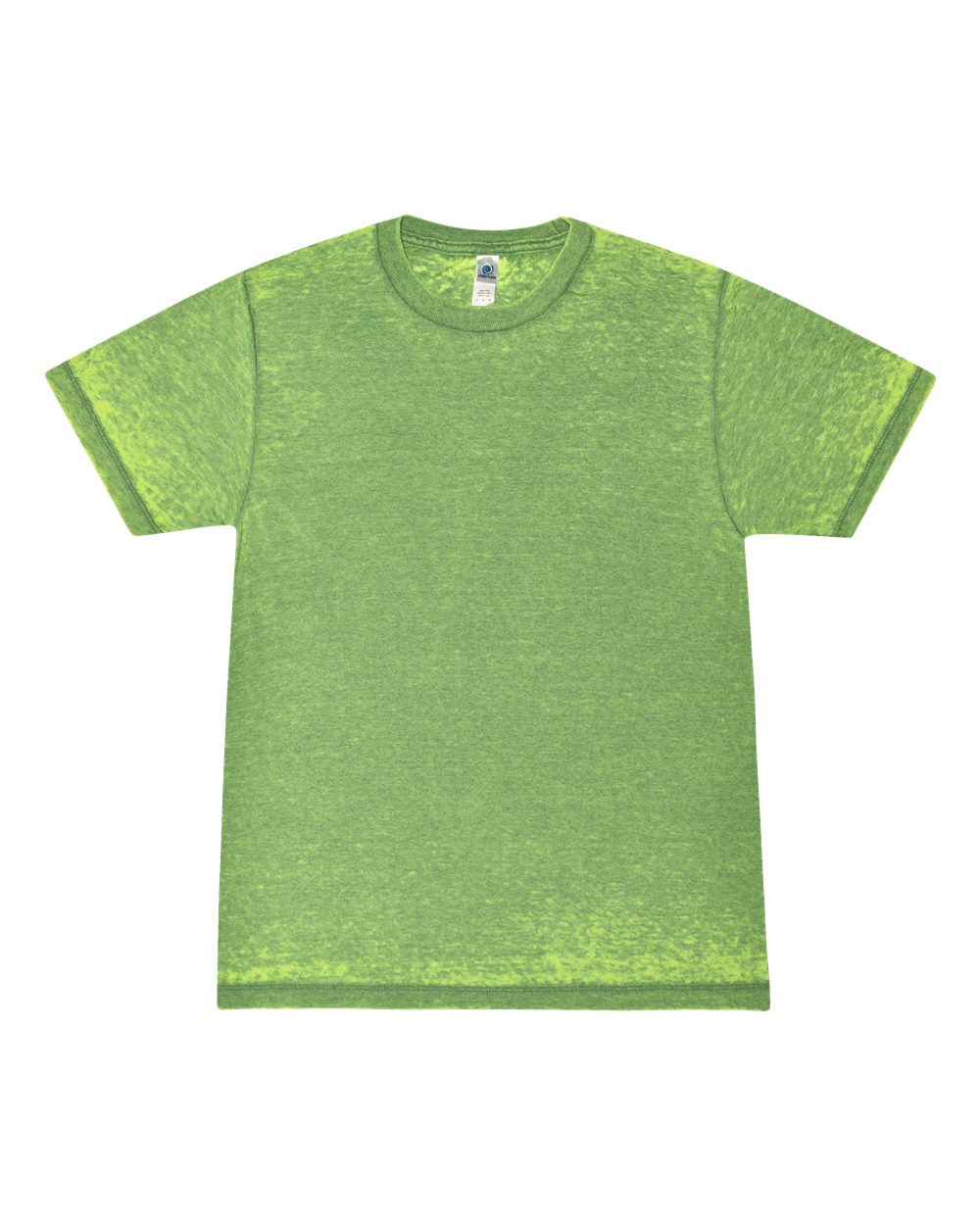 Front View of Summer Green Acid Wash Burnout T-Shirt - 1350