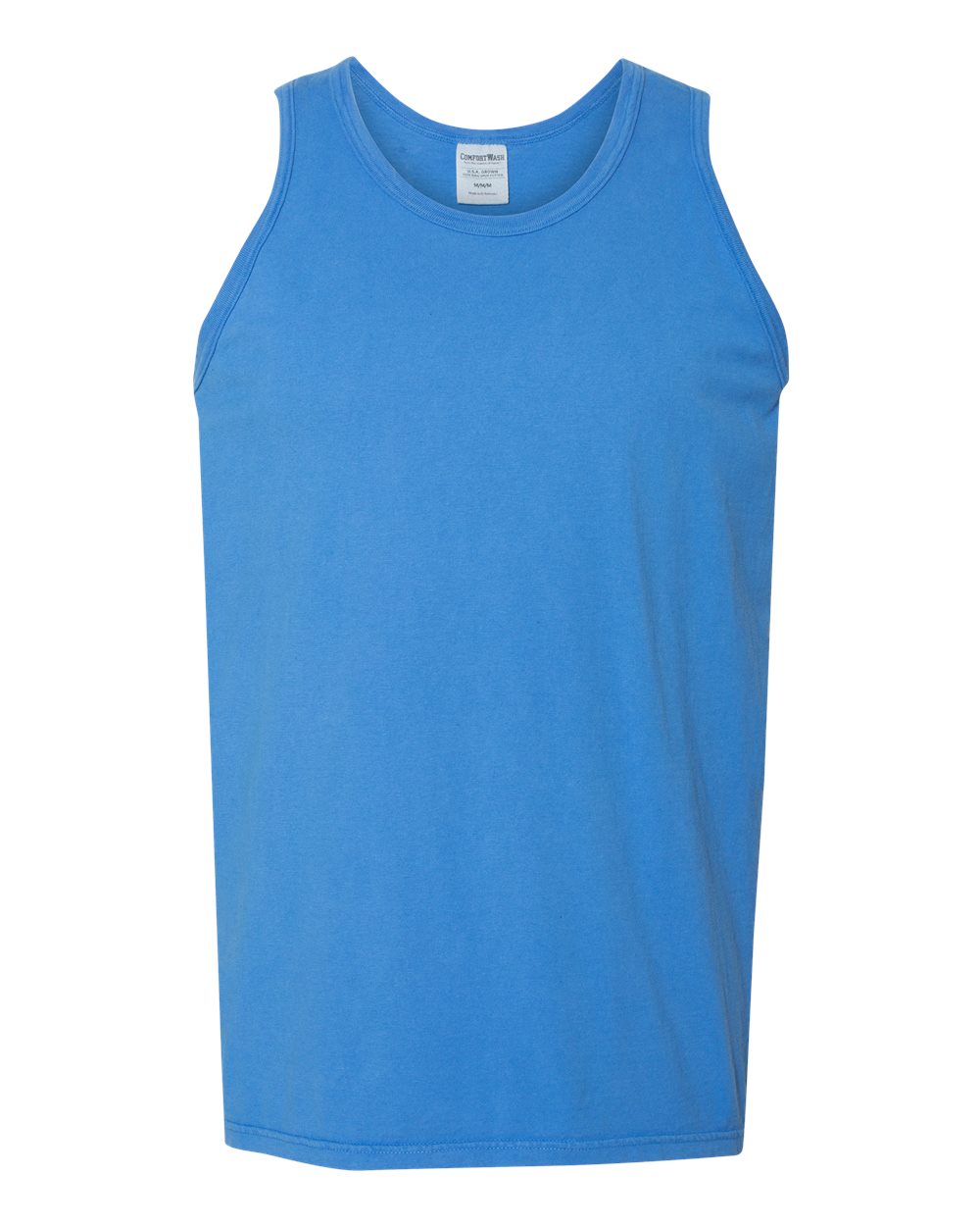 Front View of Summer Sky Blue Garment-Dyed Unisex Tank Top - GDH300