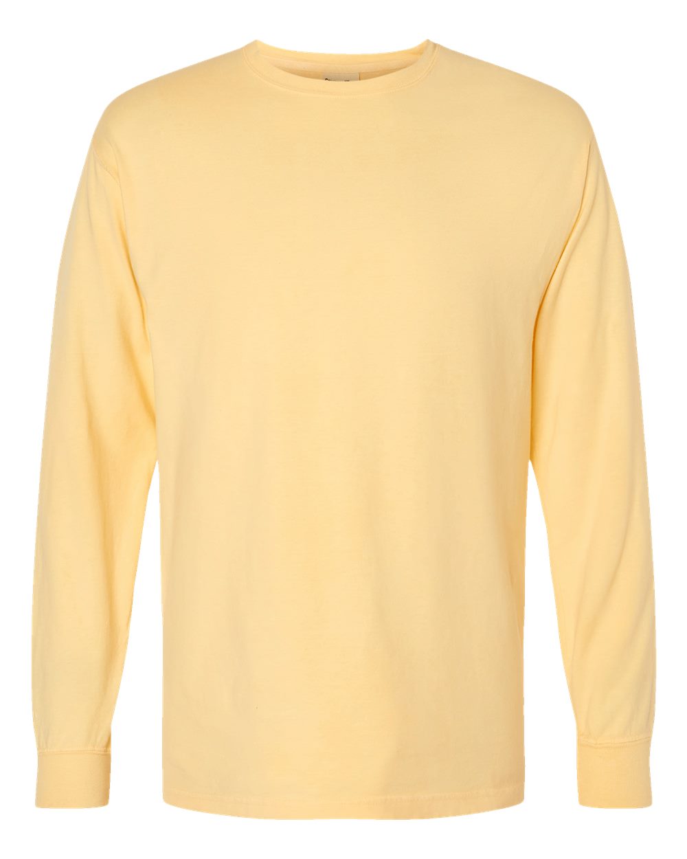 Front View of Summer Squash Yellow Garment-Dyed Long Sleeve T-Shirt - GDH200