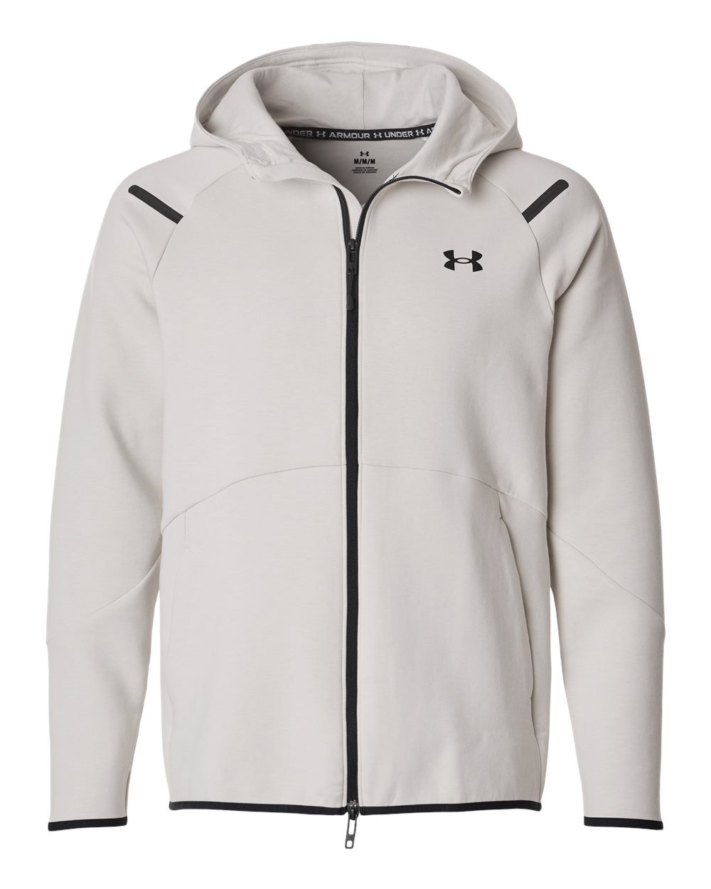 Front View of Summit White/ Black Men&#39;s Unstoppable Fleece Full-Zip - 1379806