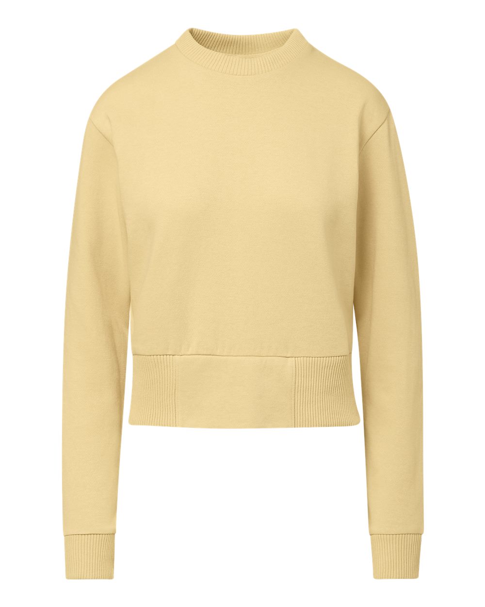 Front View of Sun Ray Women's Romi Cloud Fleece Crop Crewneck Sweatshirt - W22106