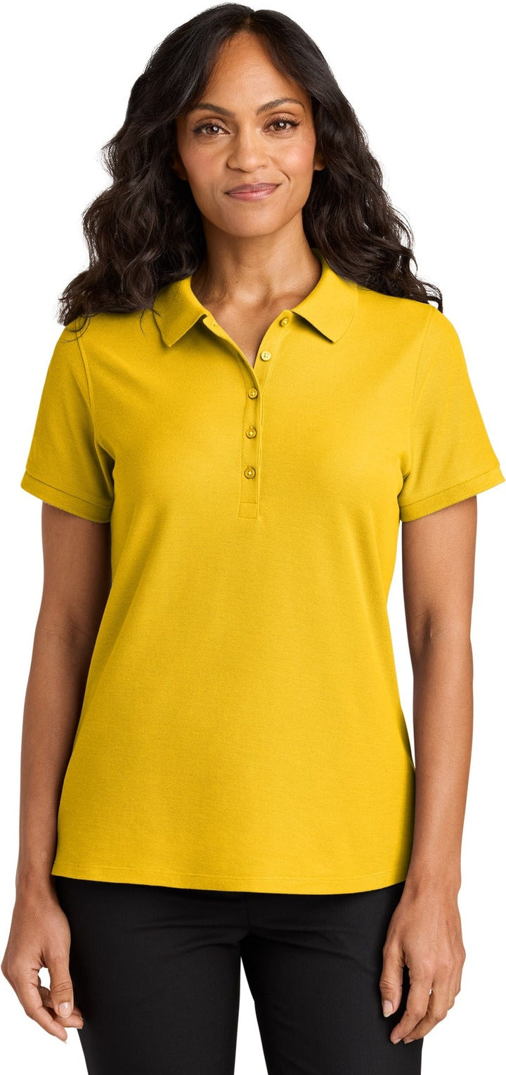 Front View of SunflwrYlw Port Authority Women's Wearever Signature Pique Polo LK200