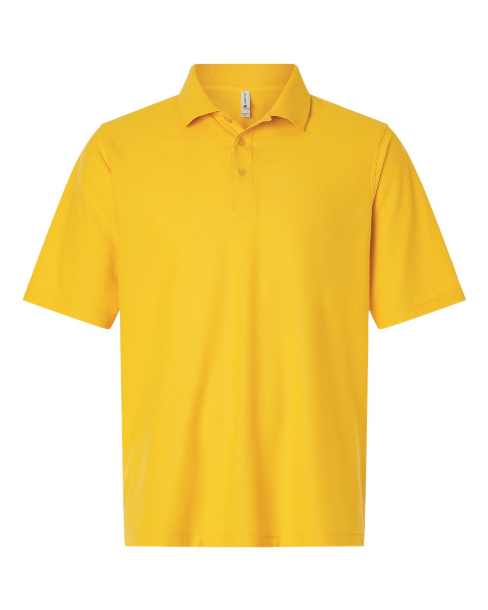 Front View of Sunray Yellow Men's Maverick CVC Pique Polo - M105
