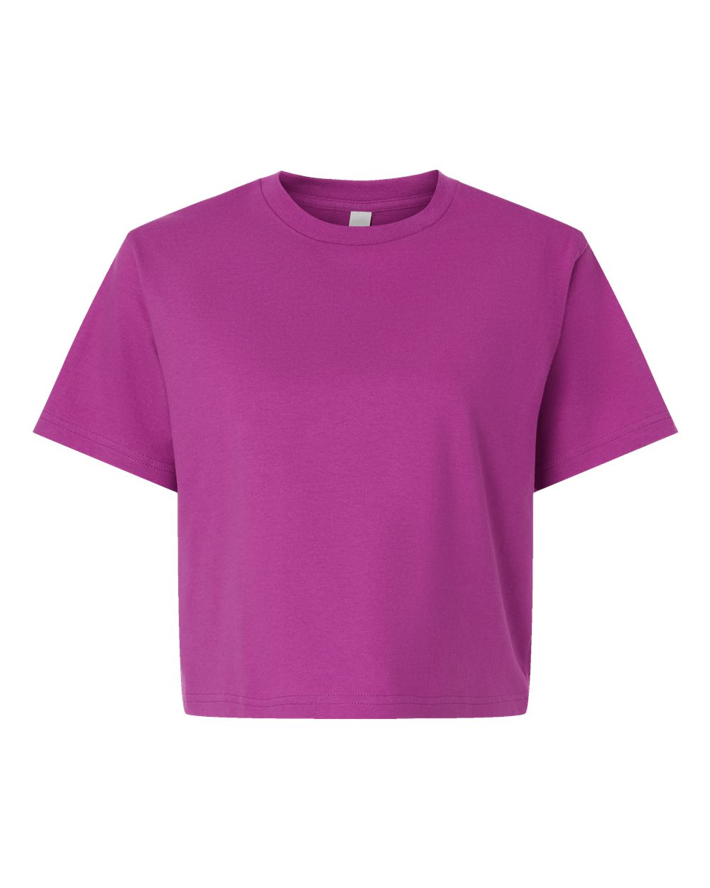 Front View of Super Pink Women&#39;s Fine Jersey Boxy Tee - 102