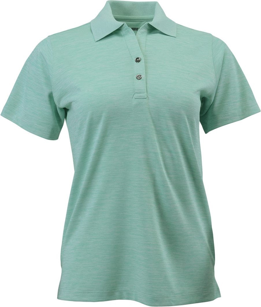 Front View of Surf Green Heather Women's Dakota Striated Heather Polo - 131