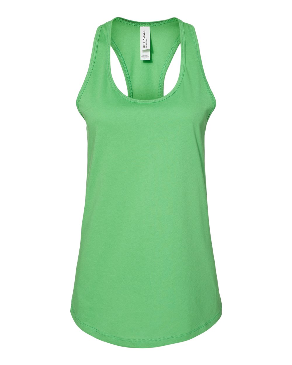 Front View of Synthetic Green Women&#39;s Jersey Racerback Tank - 6008
