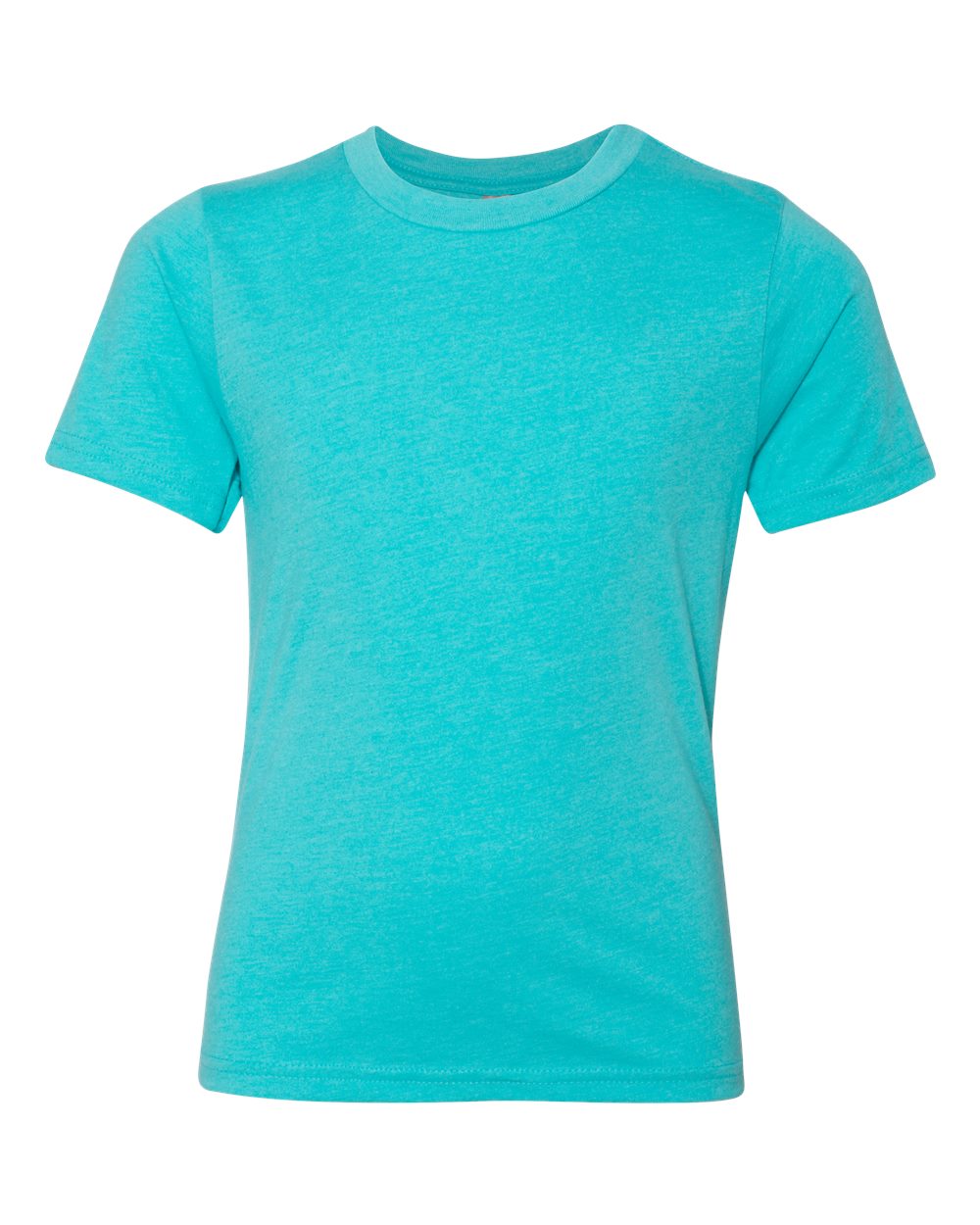 Front View of Tahiti Blue Youth CVC T-Shirt - 3312