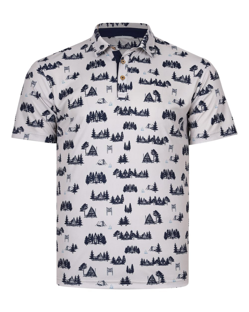 Front View of Tan Men's Carlin Polo - SW1023