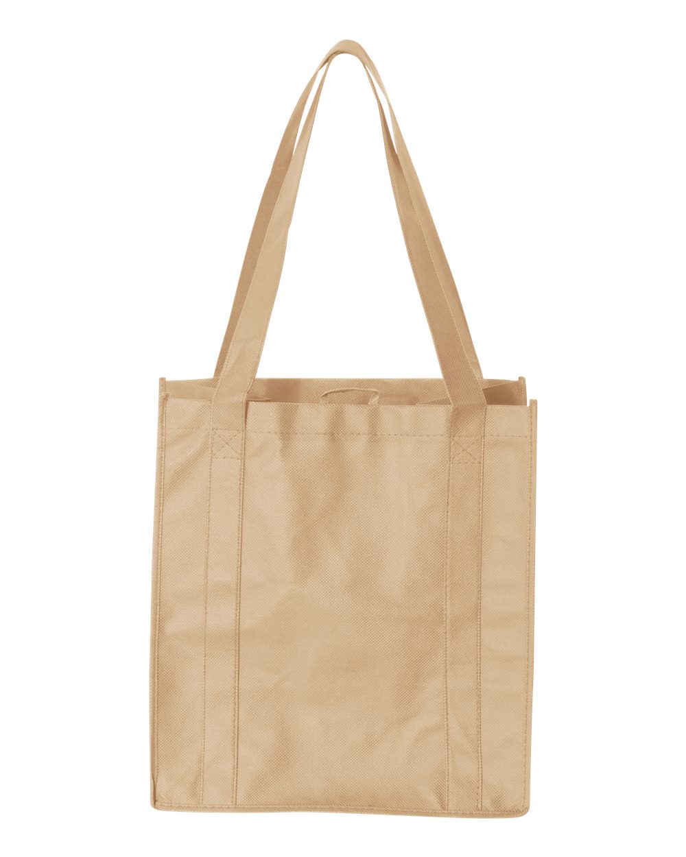 Front View of Tan Non-Woven Reusable Shopping Bag - 3000