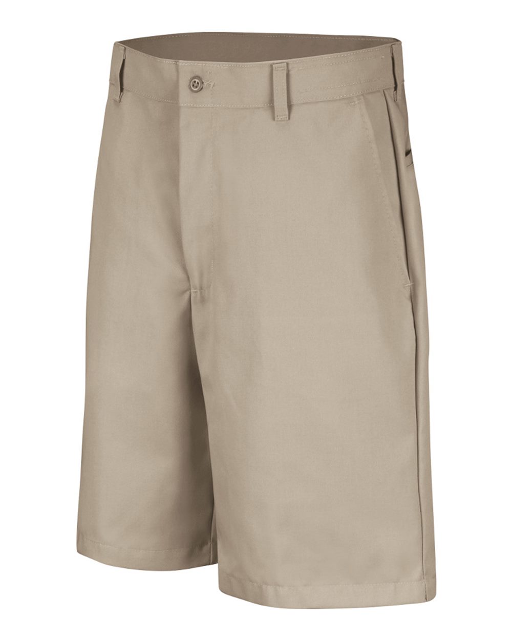 Front View of Tan Plain Front Shorts - Odd Sizes - PT26ODD