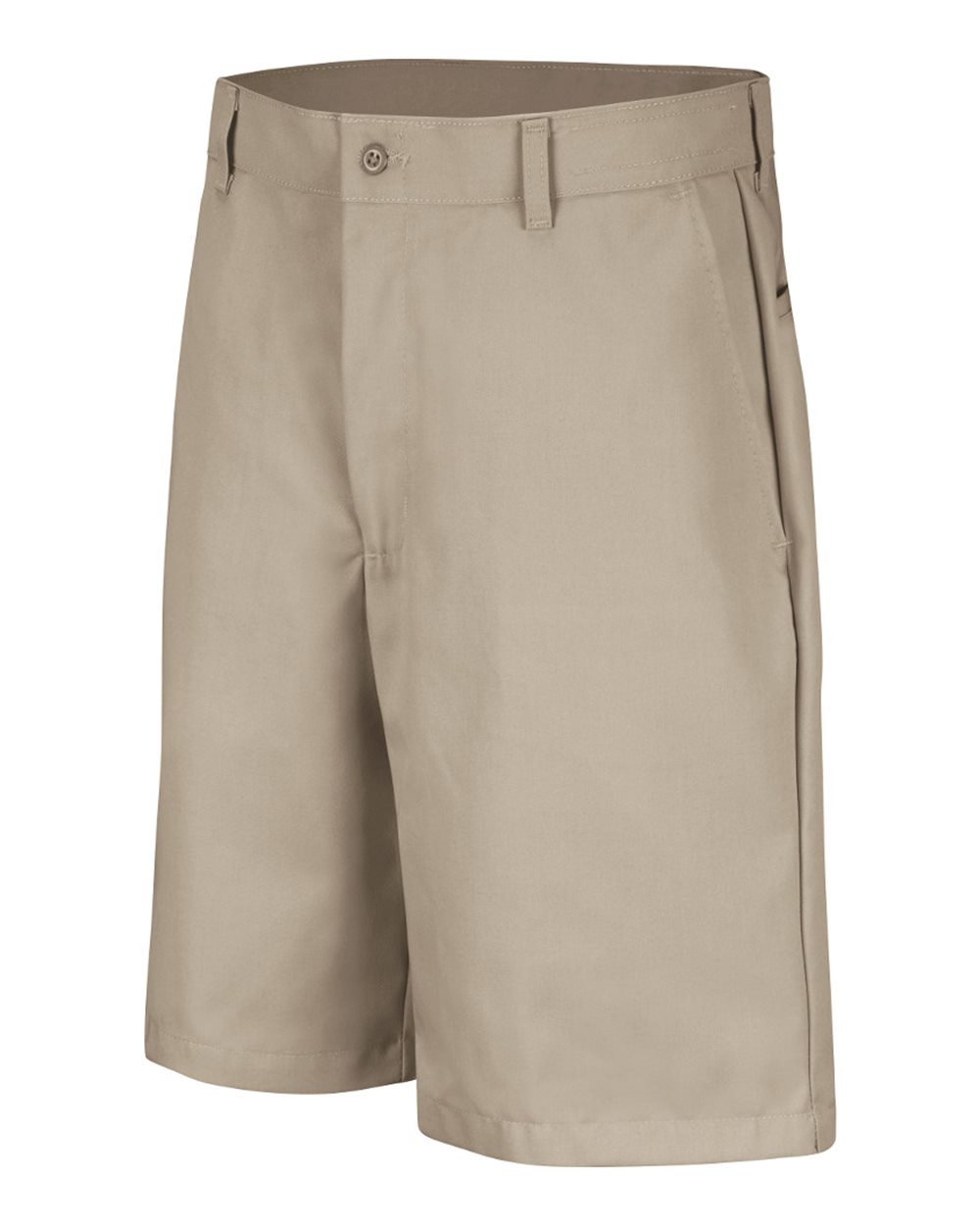 Front View of Tan Plain Front Shorts - PT26