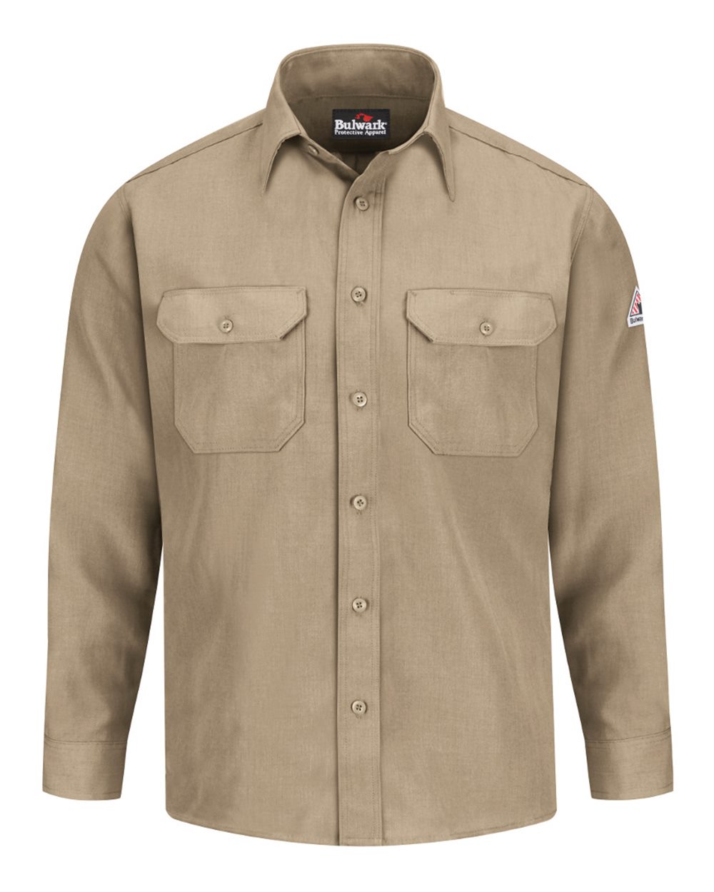 Front View of Tan Uniform Shirt Nomex® IIIA - SND2 plain