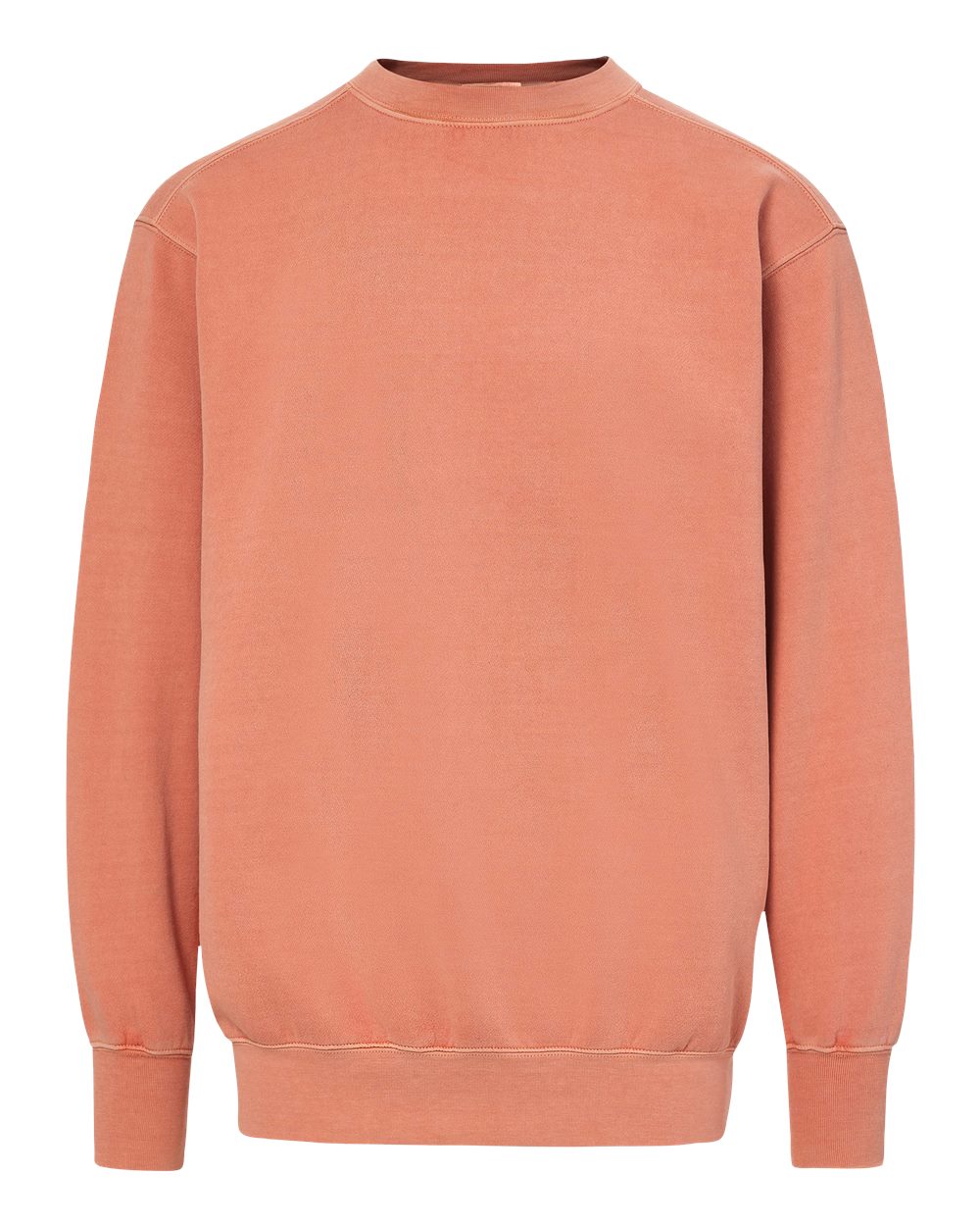 Front View of Tangy Tangerine Men&#39;s Coastal Color™ Crewneck Sweatshirt - 23142
