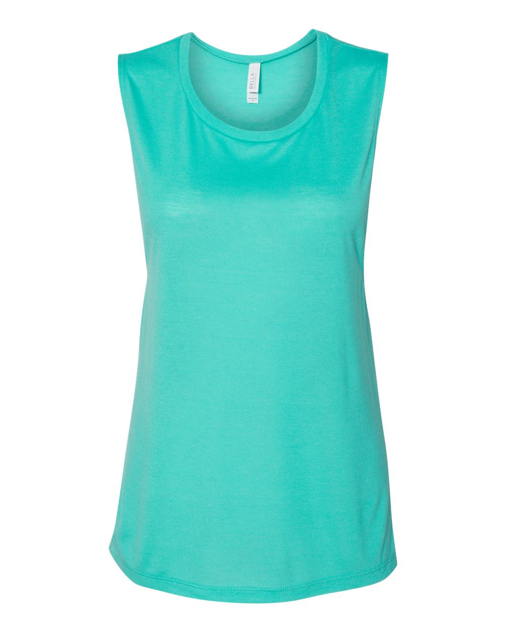 Front View of Teal Women's Flowy Scoop Muscle Tank - 8803