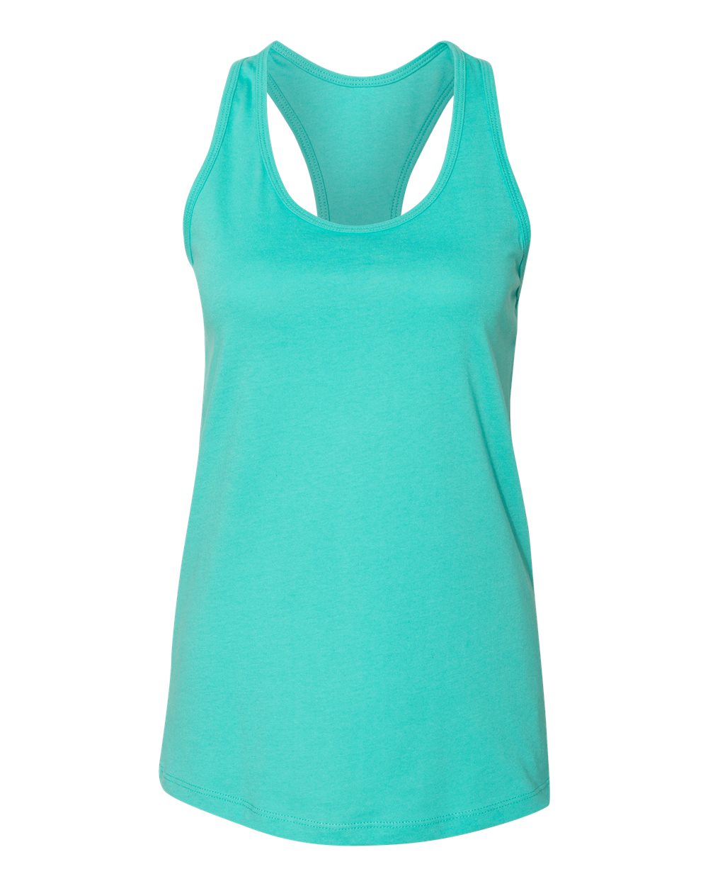 Front View of Teal Women&#39;s Jersey Racerback Tank - 6008