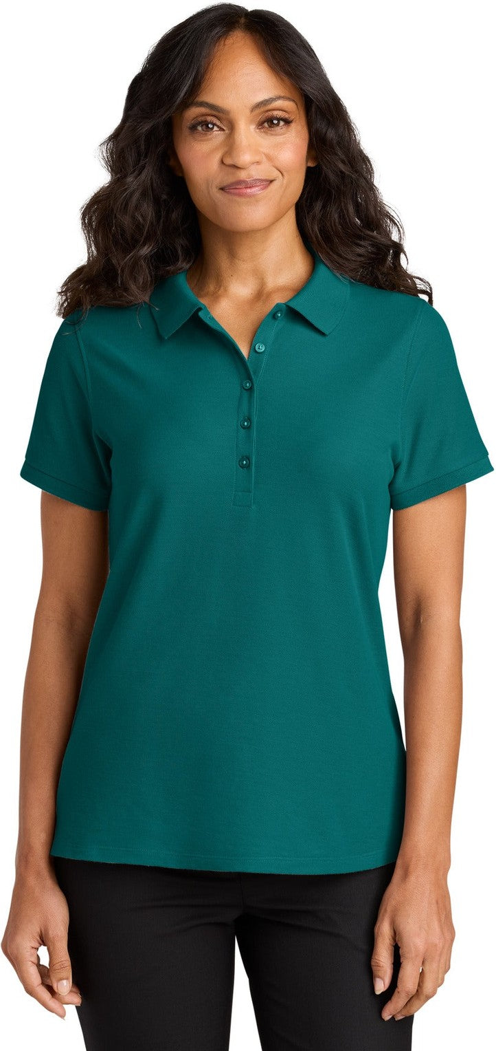 Front View of TealGreen Port Authority Women's Wearever Signature Pique Polo LK200