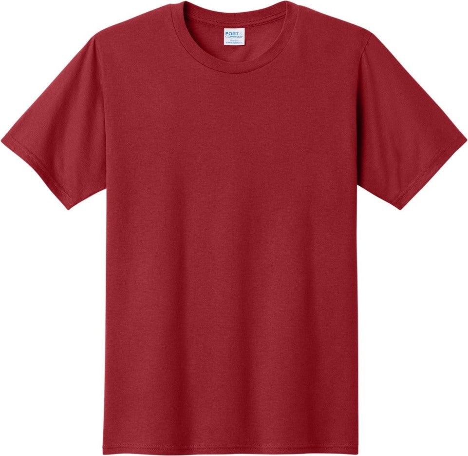 Front View of Team Cardinal Port & Co Fan Favorite Tee. PC450