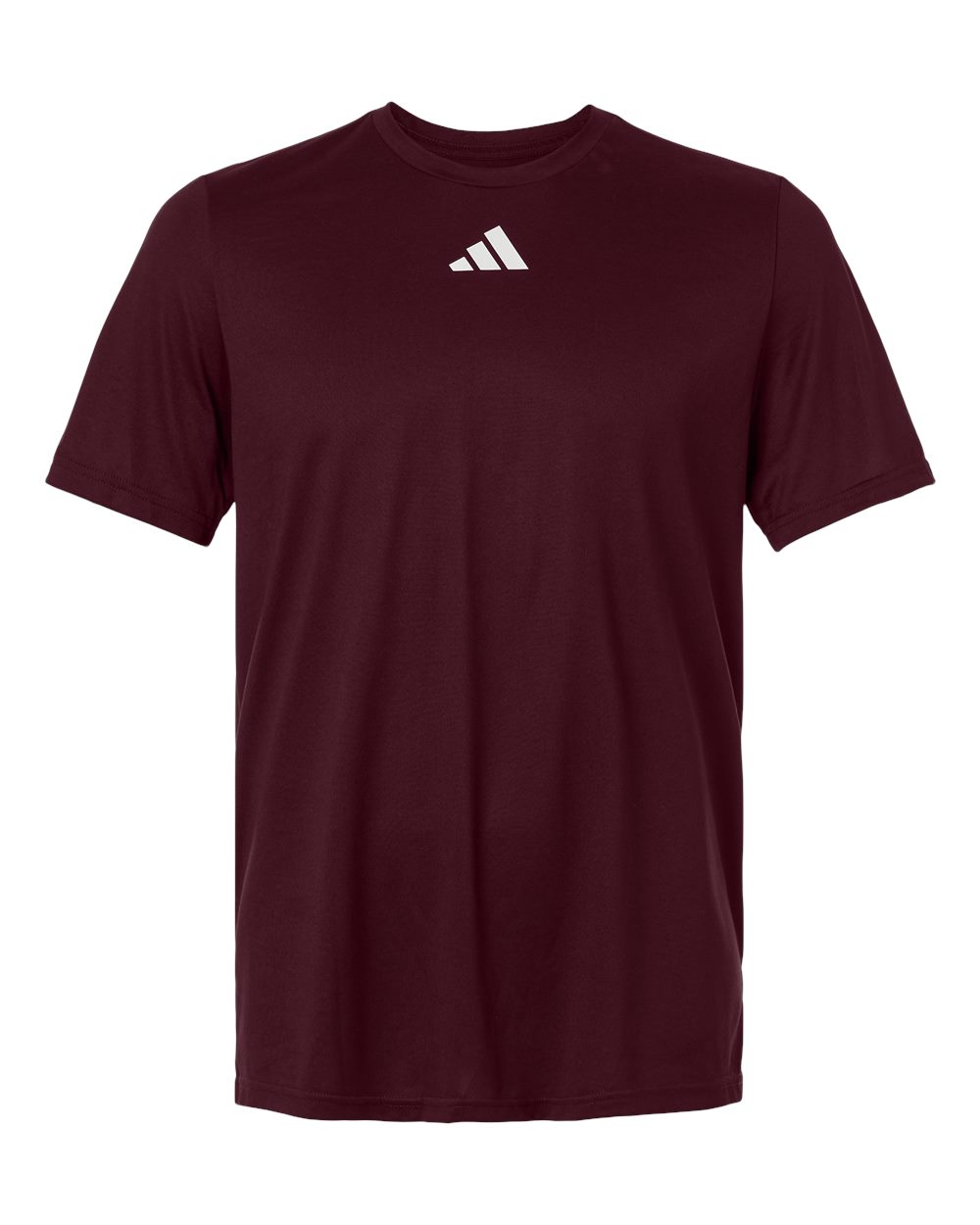 Front View of Team Maroon/ White Men's Pregame T-Shirt - AT101 plain