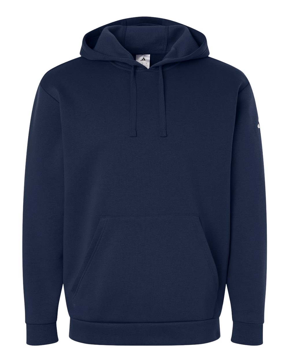 Front View of Team Navy Blue/ White Men's Fleece Hooded Sweatshirt - AT203 plain