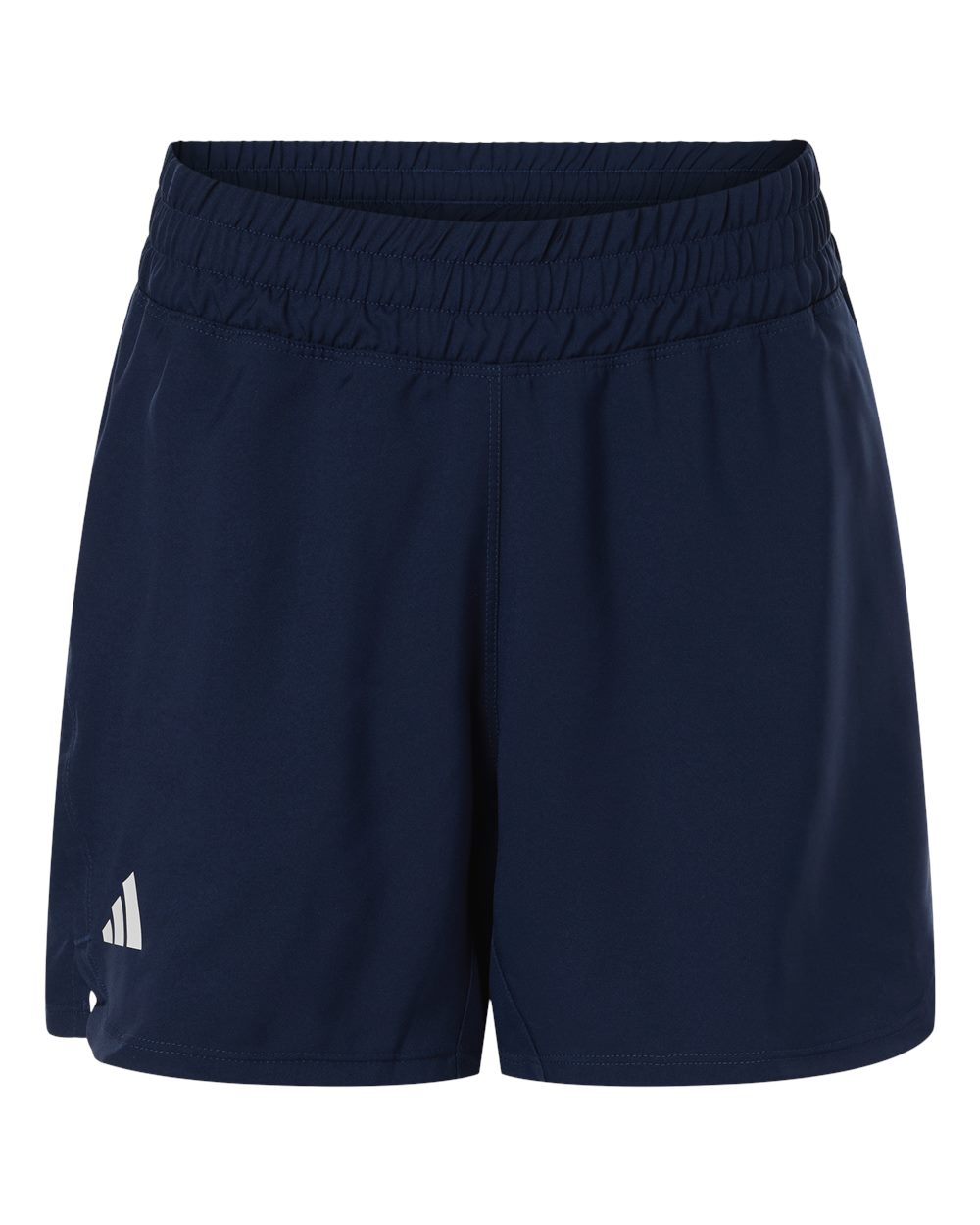 Front View of Team Navy Blue/ White Women's D4T Woven 3" Shorts - AT306 plain