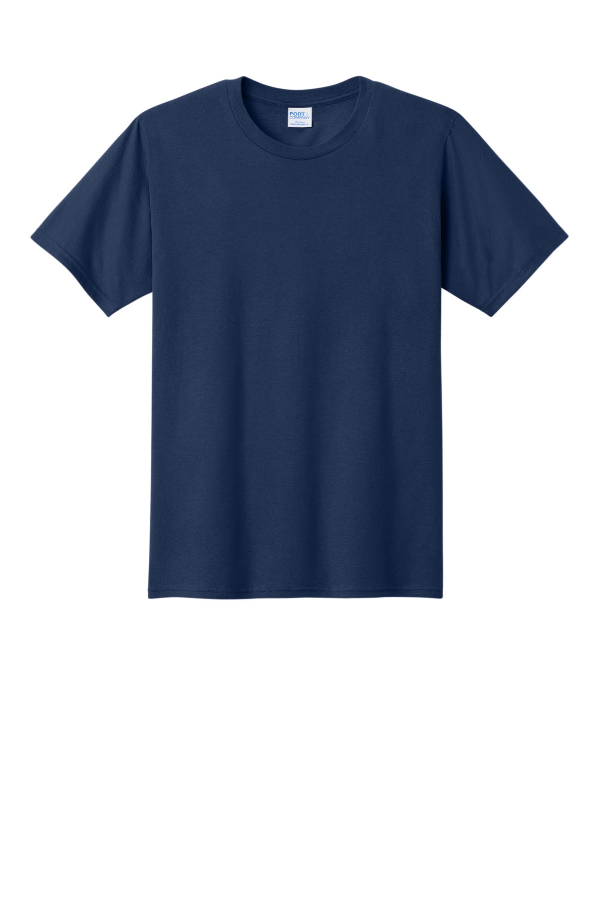 Front View of Team Navy Port & Co Fan Favorite Tee. PC450