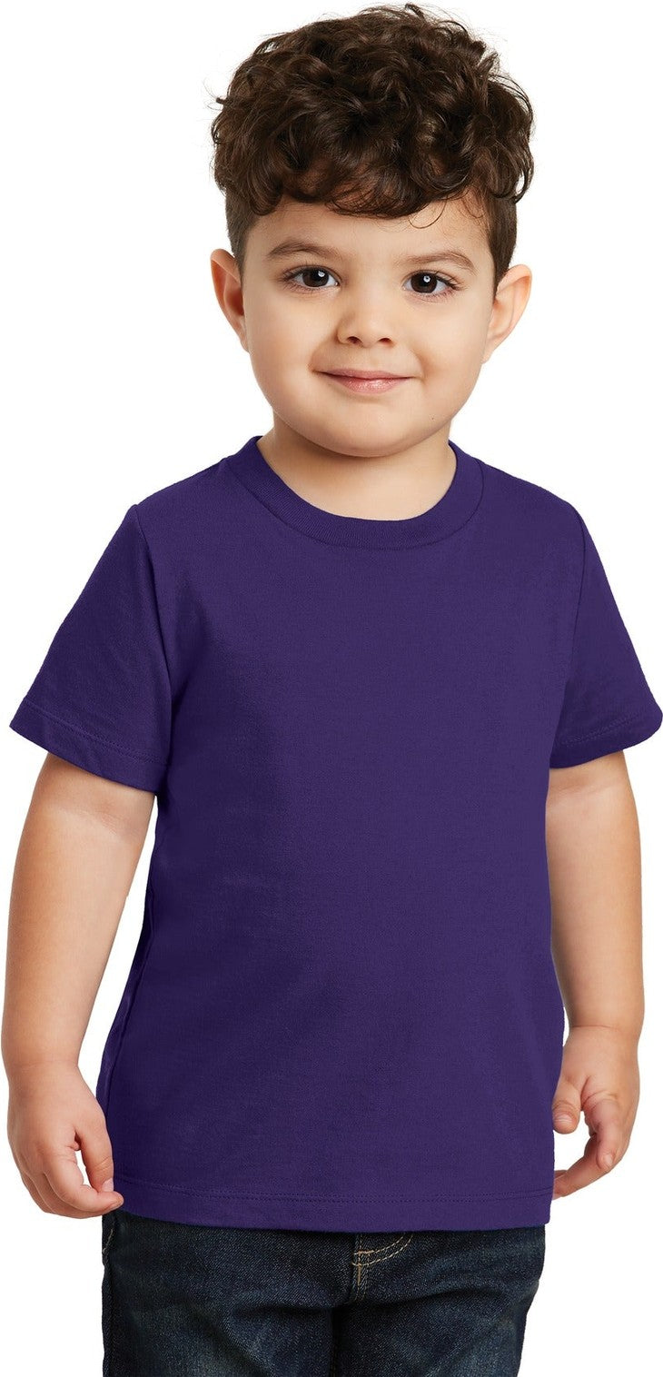 Front View of Team Purple Port & Co Toddler Fan Favorite Tee. PC450TD