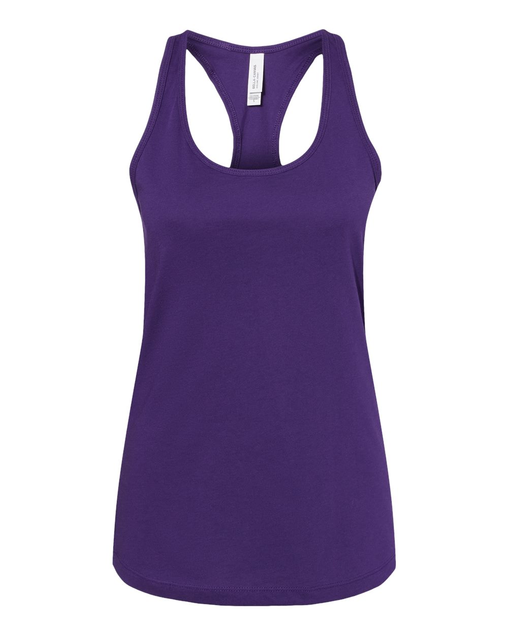 Front View of Team Purple Women&#39;s Jersey Racerback Tank - 6008