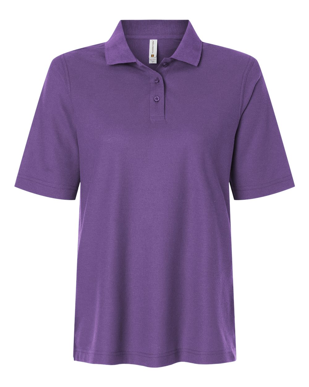 Front View of Team Purple Women's Maverick CVC Pique Polo - M105W