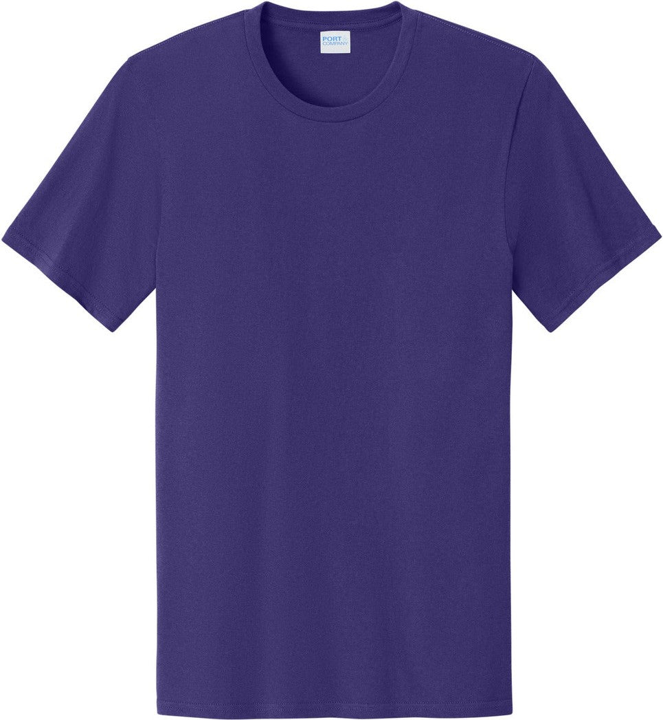 Front View of TeamPurple Port & Co Easy Cotton Tee PC43