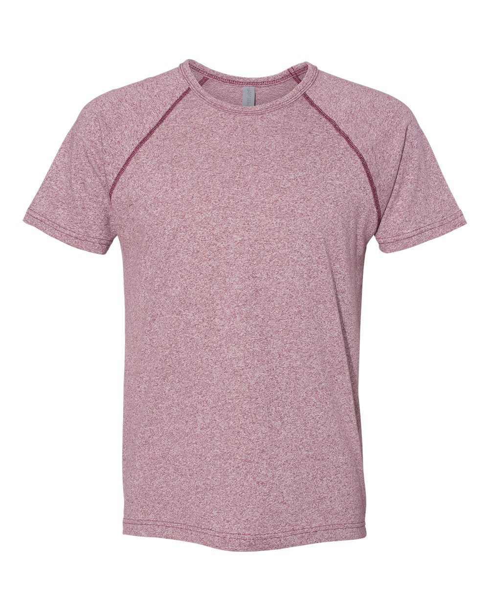 Front View of Tech Maroon Mock Twist Raglan T-Shirt - 2050