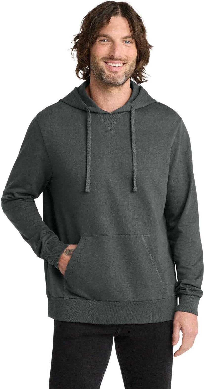 Front View of Teraingrey Allmade Unisex Organic French Terry Pullover Hoodie AL4000