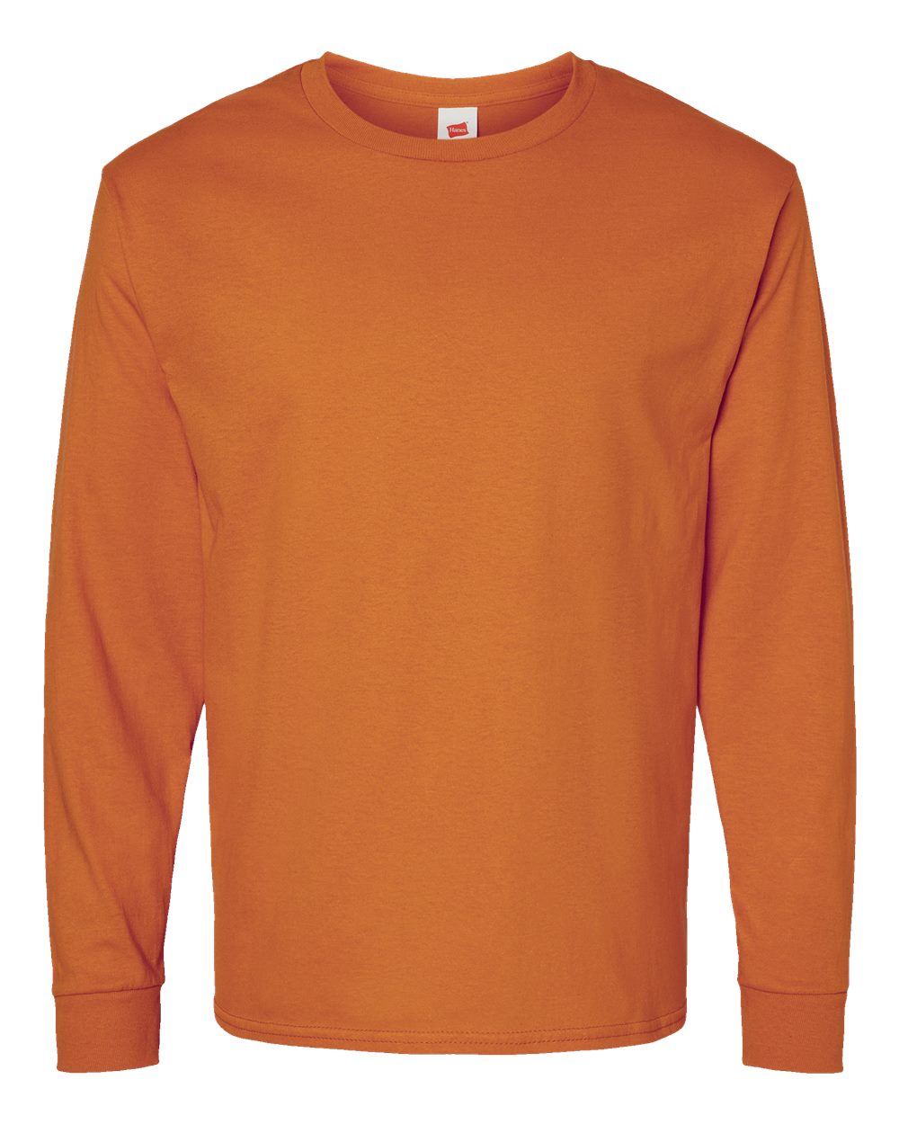 Front View of Texas Orange Essential-T Long Sleeve T-Shirt - 5286