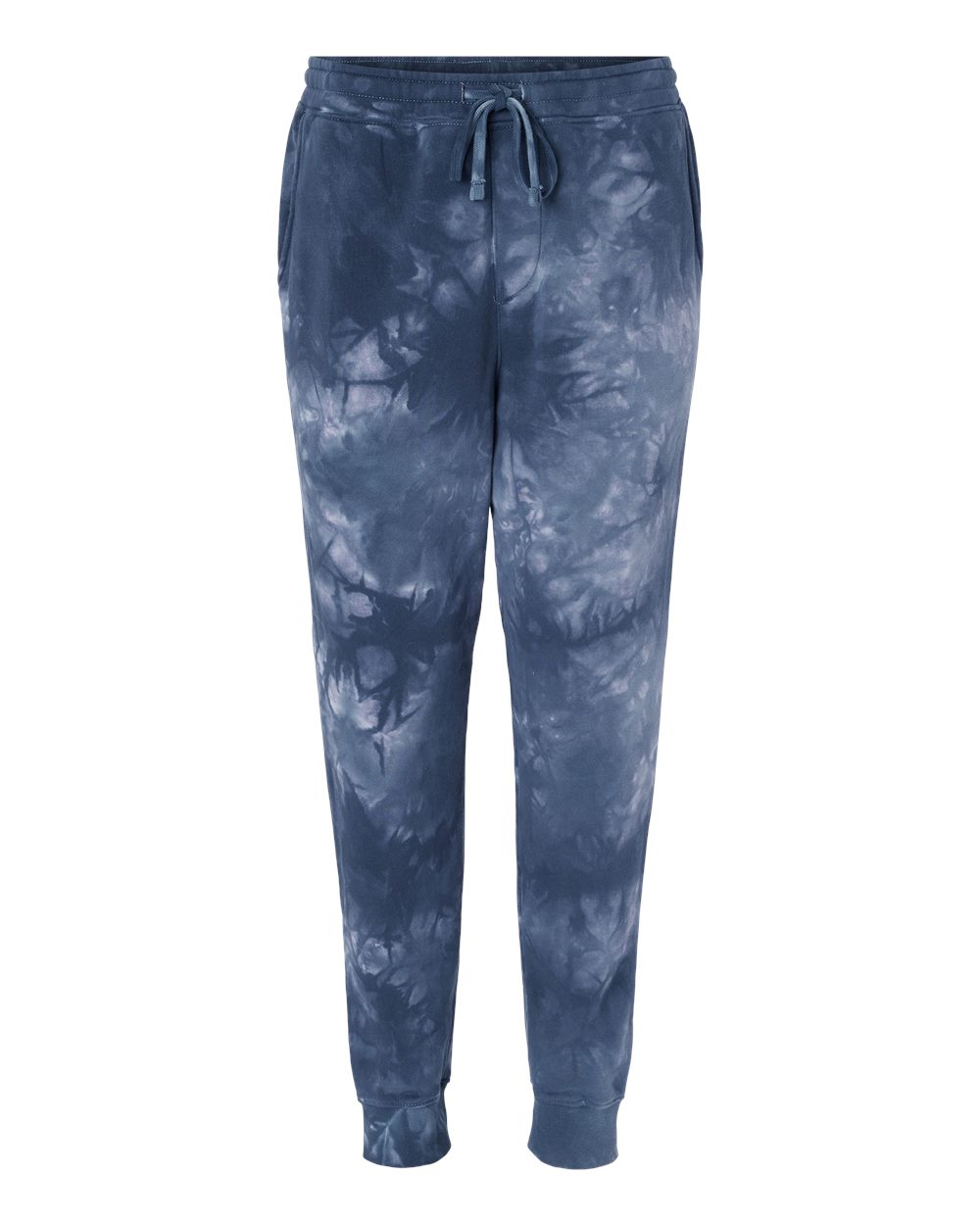 Front View of Tie Dye Navy Tie-Dyed Fleece Pants - PRM50PTTD