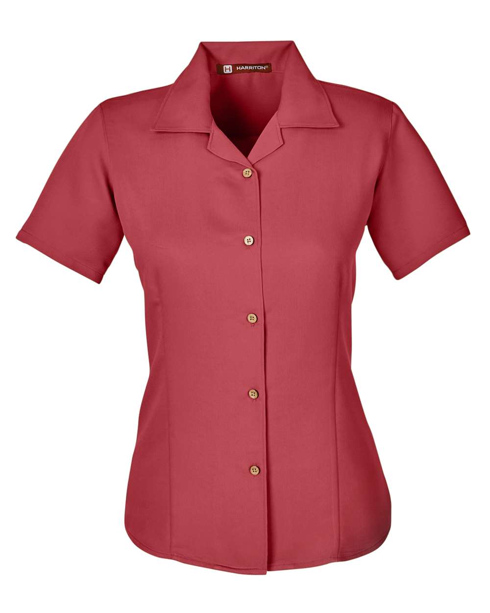 Front View of Tile Red Women's Bahama Cord Camp Shirt - M570W