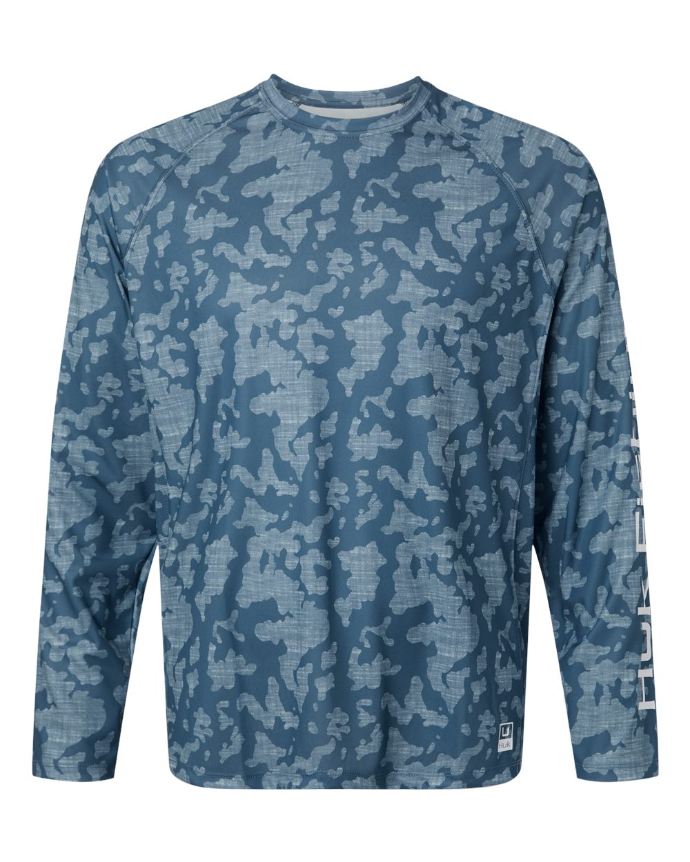 Front View of Titanium Blue Men's Lopro Running Lakes Long Sleeve T-Shirt - H12L0017