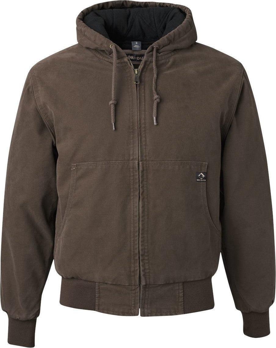 Front View of Tobacco Cheyenne Boulder Cloth™ Hooded Jacket with Tricot Quilt Lining Tall Sizes - 5020T
