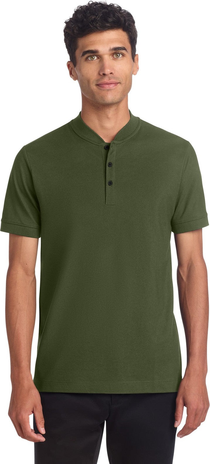 Front View of TownsendGn Mercer+Mettle Stretch Pique Henley MM1008