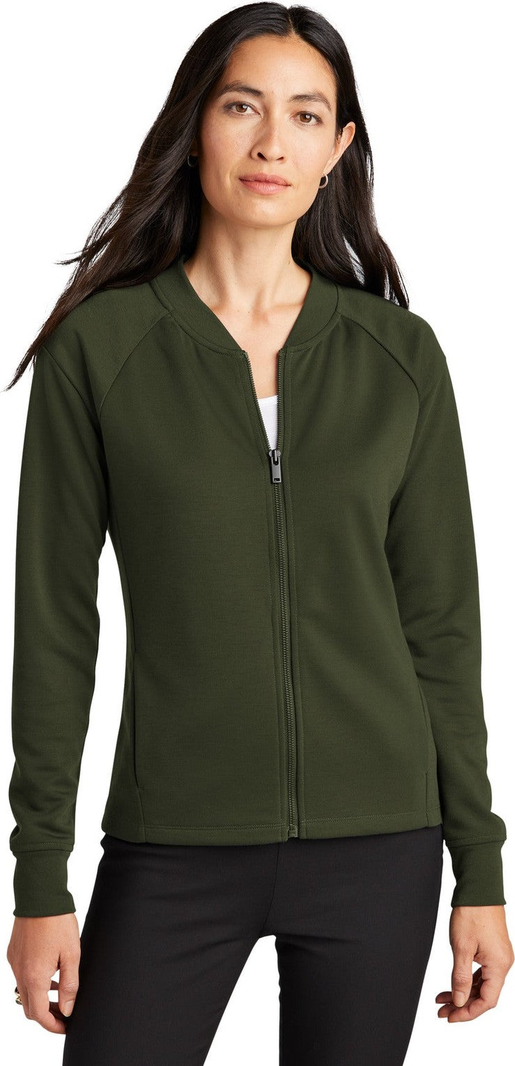Front View of TownsendGn Mercer+Mettle Women's Double-Knit Bomber MM3001