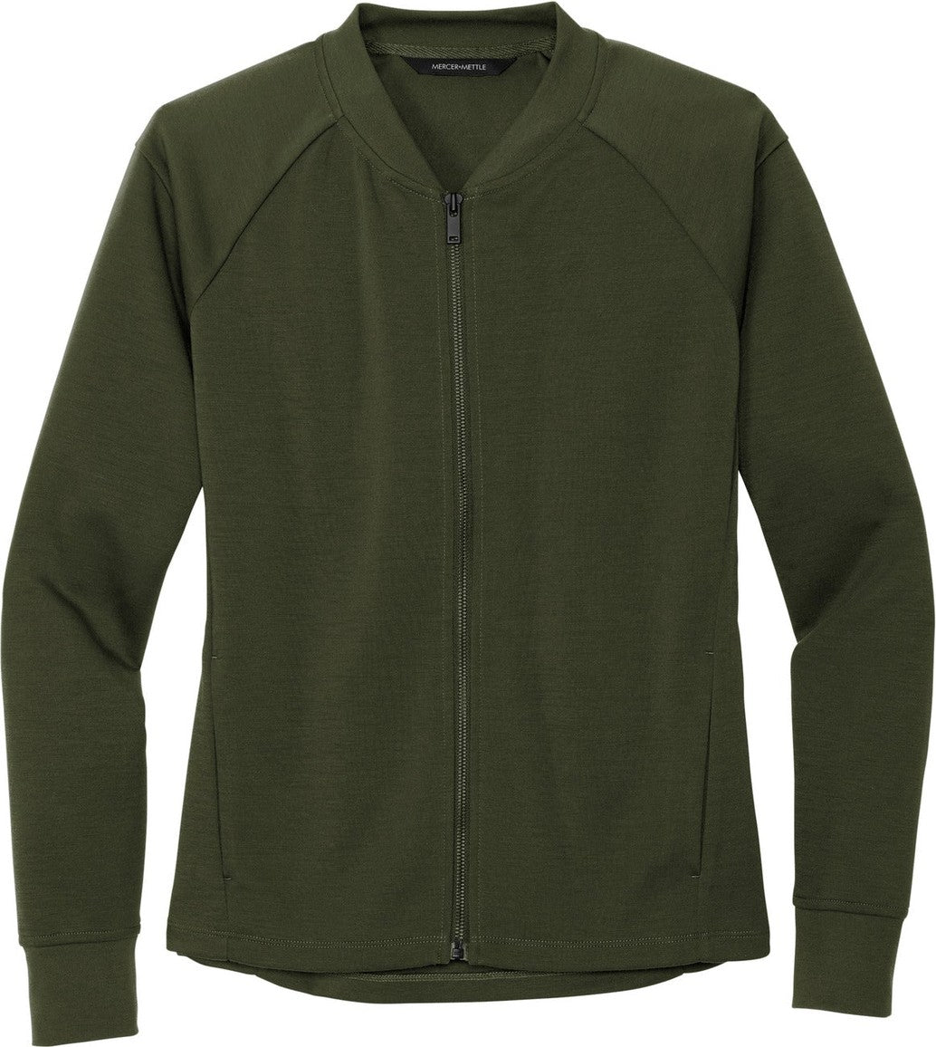 Front View of TownsendGn Mercer+Mettle Women's Double-Knit Bomber MM3001